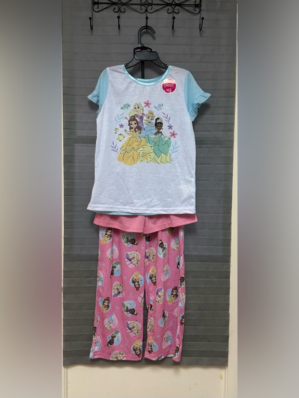 DISNEY PRINCESS Big Girls Shorts Shirt & Pajama 3 Piece Set/ Size 10-NWT